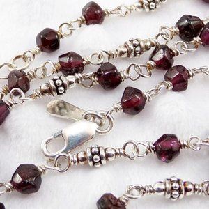 SILPADA Sterling Silver Faceted Garnet Necklace